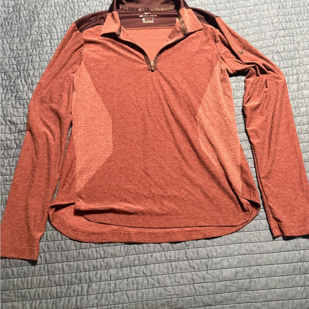Nike Maroon Quarter-Zip Top